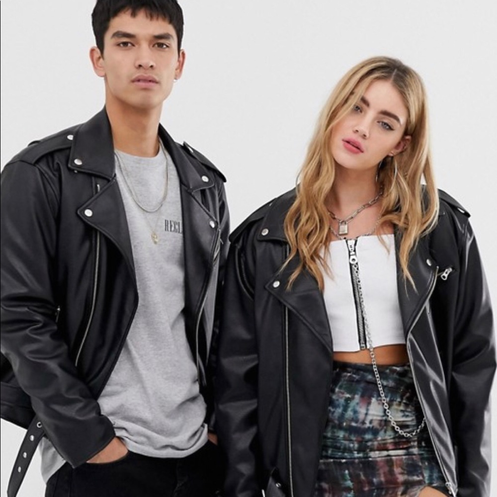 Reclaimed Vintage genuine leather biker jacket